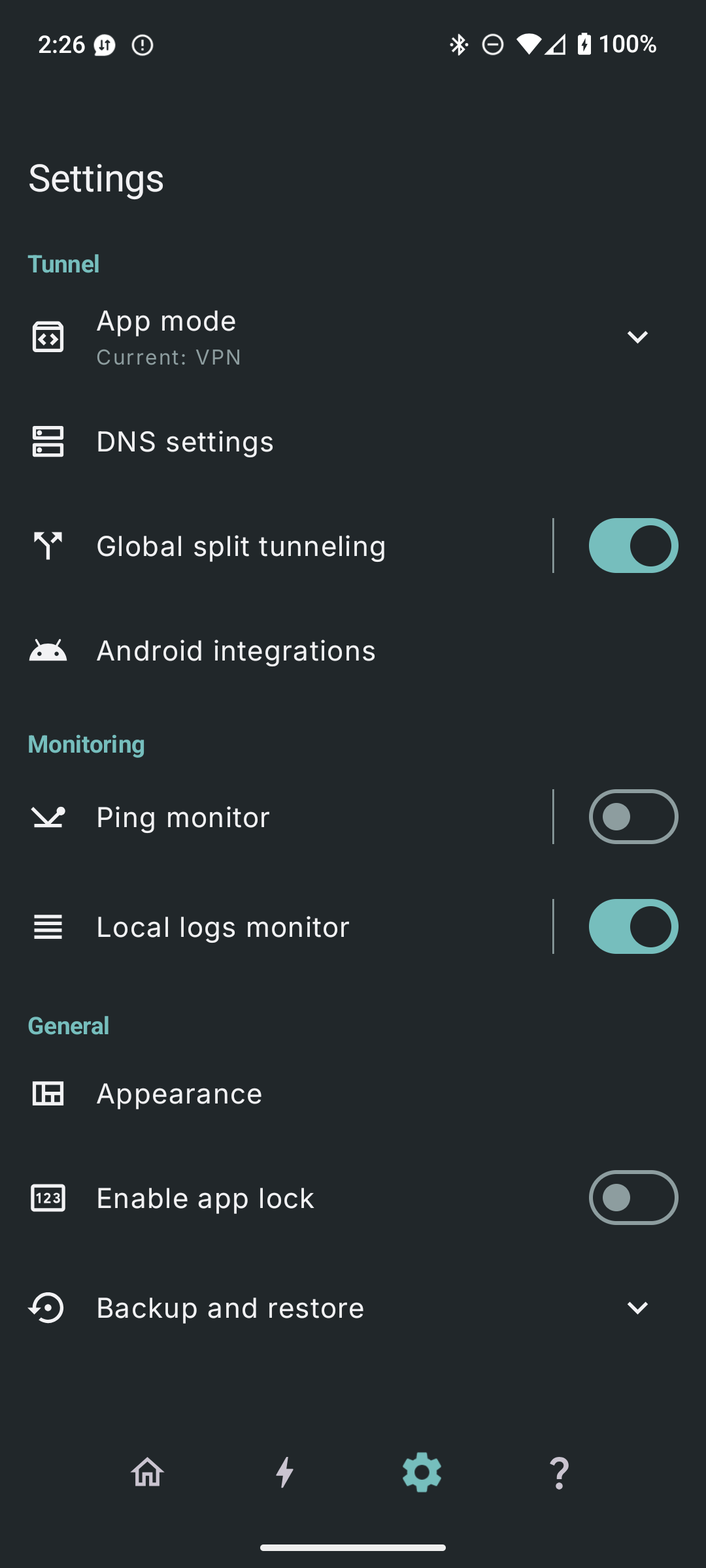 Settings